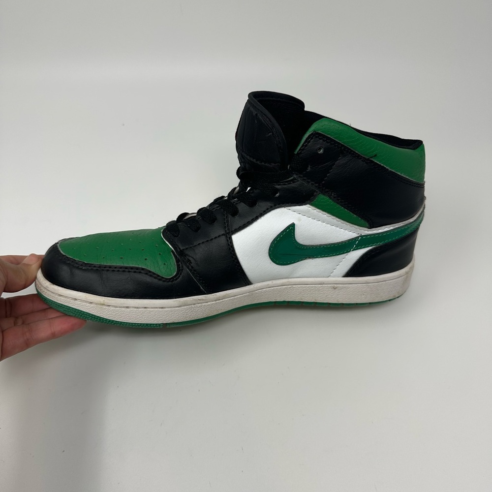 Air Jordan 1 Mid Shoe Black and Green Nike Men's size 10.5 - Picture 13 of 15